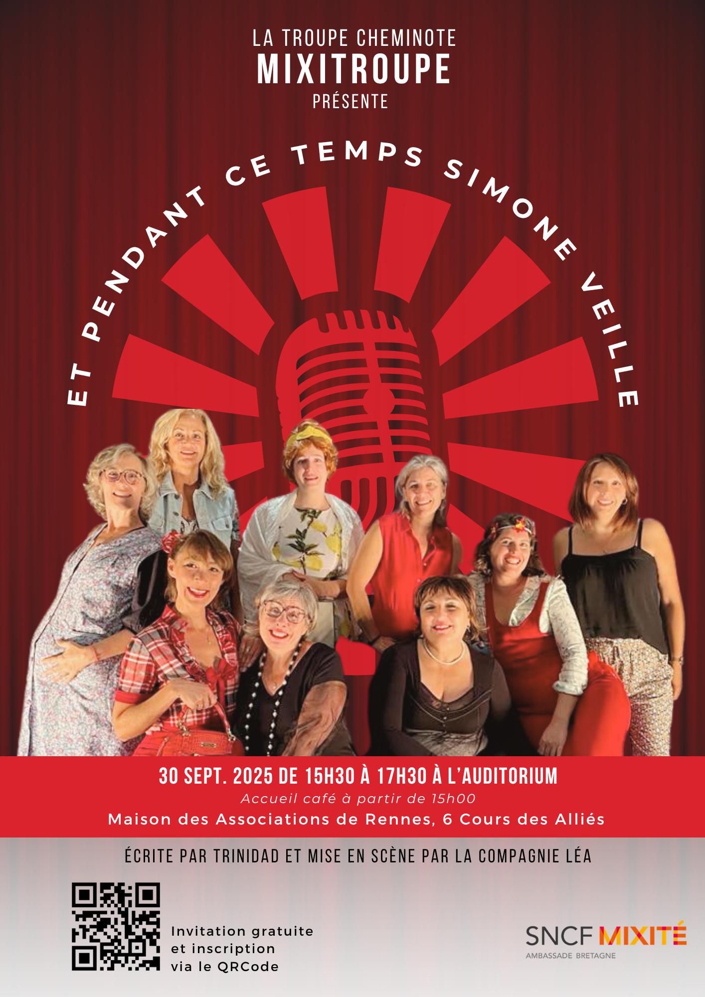 Ensemble de personnes de pièce de théâtre